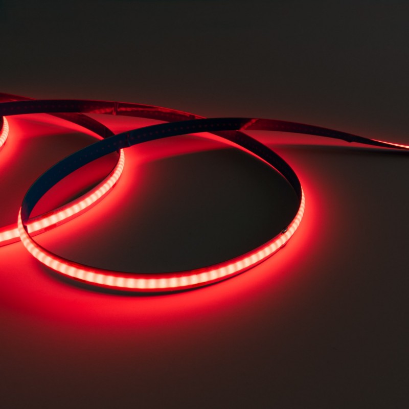 COB LED Strip 24V DC - 12W/m - Kleuren - 8mm - IP20 - Rol van 5 meter - Elke 4cm geknipt - Elke 4cm geknipt