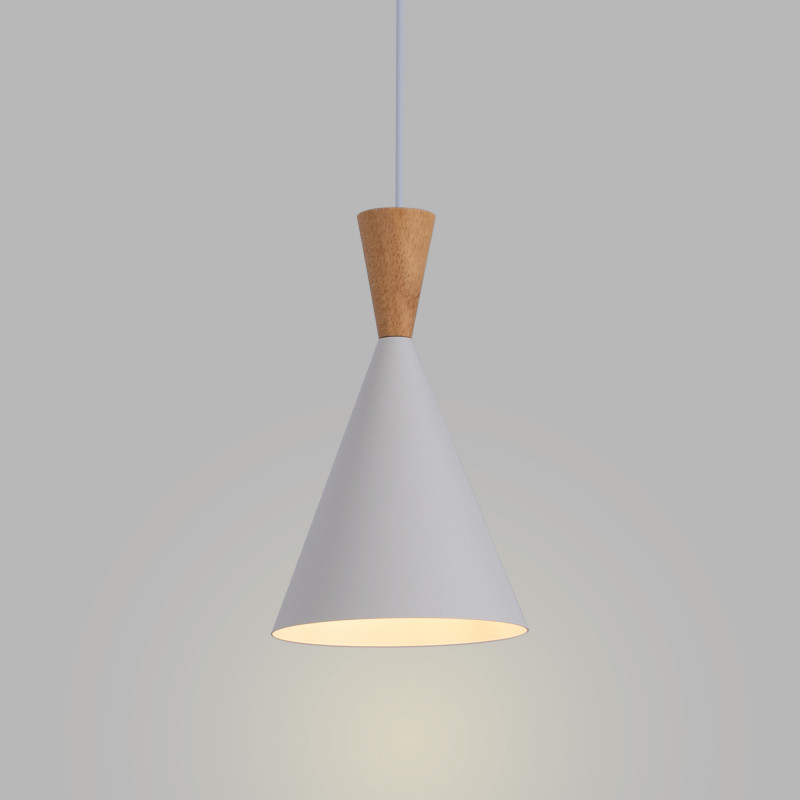 Houten hanglamp "Solvang" ontwerp geïnspireerd door TOM DIXON E27