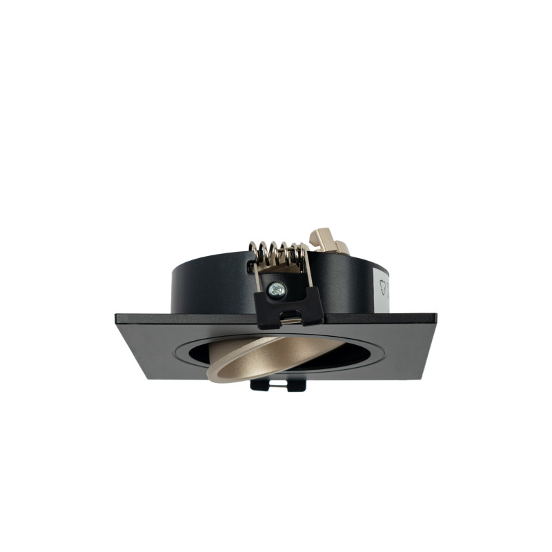 KIT Vierkante downlight ring 93x93mm (zwart/champagne) + Lamp GU10 5,4W + Lamphouder KIT Vierkante downlight ring 93x93mm (zwart/champagne) + Lamp GU10 5,4W + Lamphouder