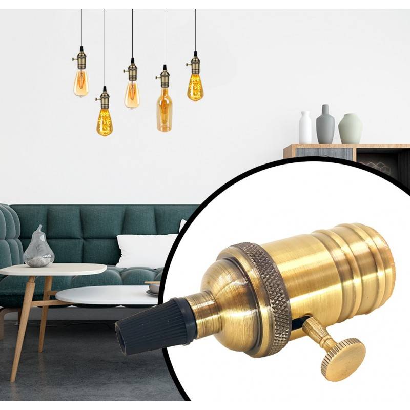 BRONSKLEURIGE E27 FITTING MET SCHAKELAAR (VINTAGE SERIE) BRONSKLEURIGE E27 FITTING MET SCHAKELAAR (VINTAGE SERIE)