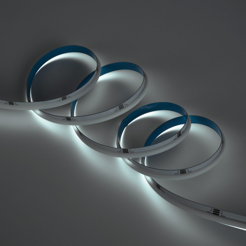 CCT COB LED Strip 24V DC - Zijwaartse emissie - 12W/m - 10mm - IP20 - 5cm knip - Rol van 5 meter CCT COB LED Strip 24V DC - Zijwaartse emissie - 12W/m - 10mm - IP20 - 5cm knip - Rol van 5 meter