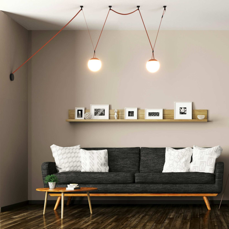 Configureerbare lamp "Axia 5" - 2 bol lampen 12W + geleidende textieltape + accessoires Configureerbare lamp "Axia 5" - 2 bol lampen 12W + geleidende textieltape + accessoires