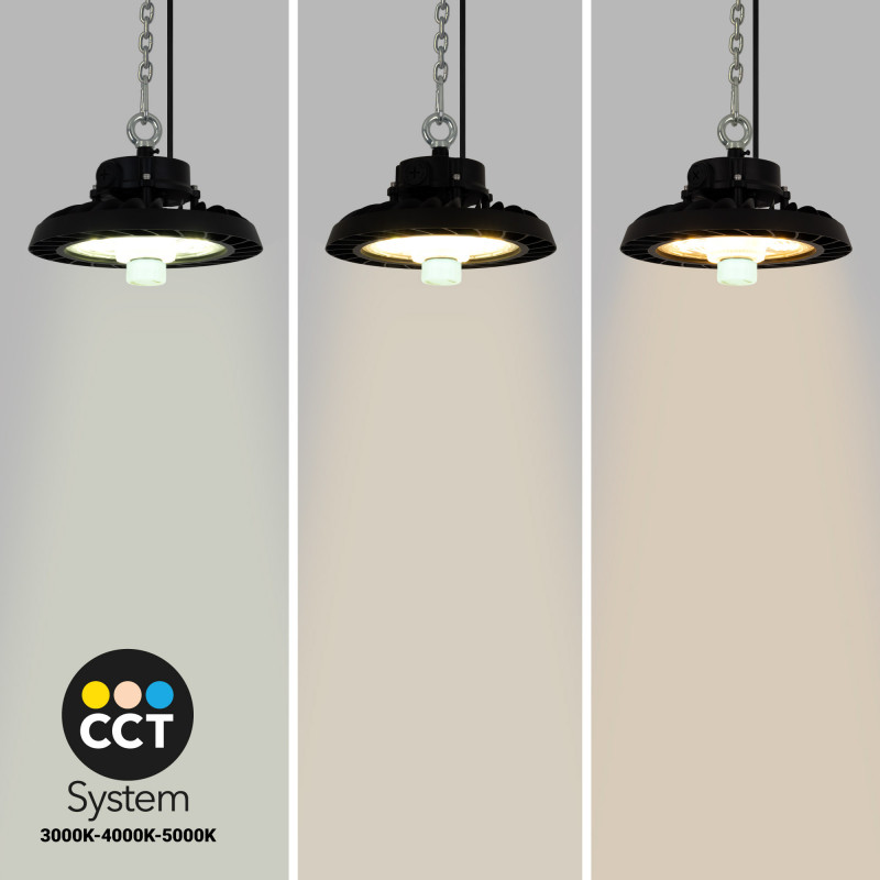 Industriële UFO LED Highbay - 150W - CCT - Met bewegingssensor - 170lm/W - LIFUD Driver - IP65 - 5 jaar garantie