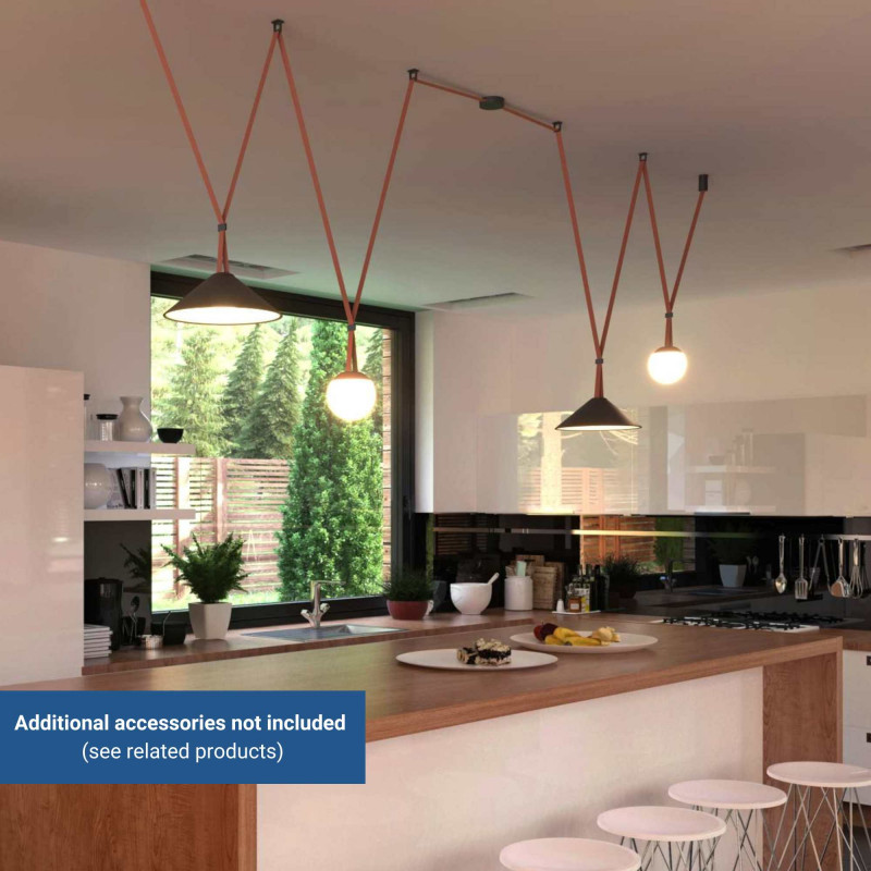 Configureerbare lamp "Axia 3" - KIT 12W bol lamp + geleidende textieltape + accessoires Configureerbare lamp "Axia 3" - KIT 12W bol lamp + geleidende textieltape + accessoires