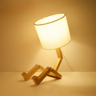Knikarm houten tafellamp...