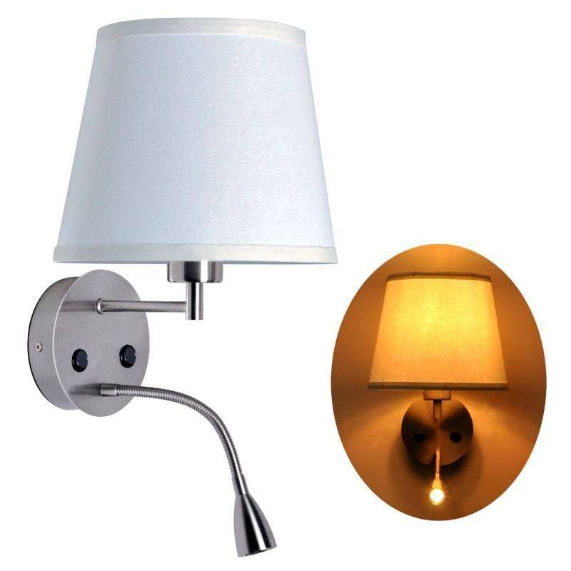 Lampa ścienna "PAIR" E27 z lampką do czytania LED 3W Lampa ścienna "PAIR" E27 z lampką do czytania LED 3W