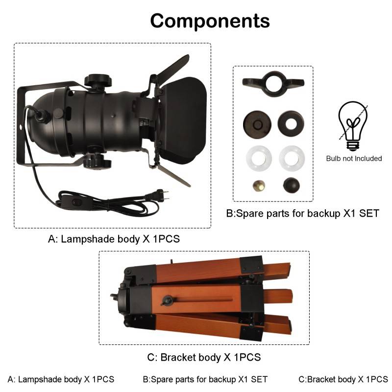 Lámpara de mesa vintage con trípode Lámpara de mesa vintage con trípode