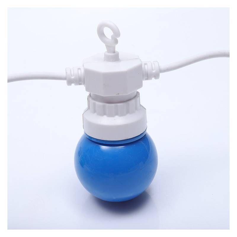 Guirnalda LED Multicolor cable blanco 10 bombillas LED - 8 metros