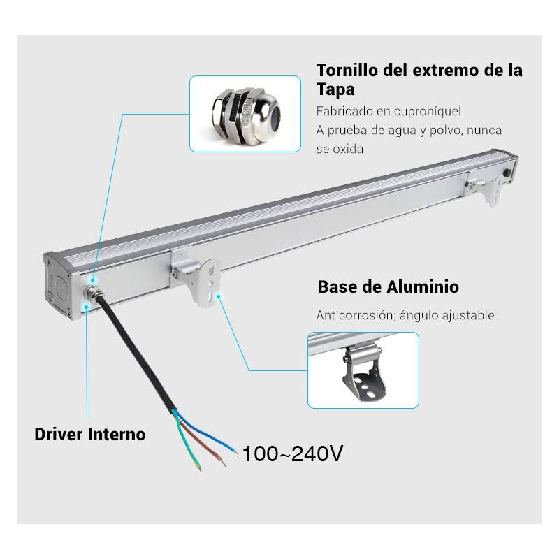 Bañador de pared LED RGB+CCT 48W control RF/WiFi | Mi Light