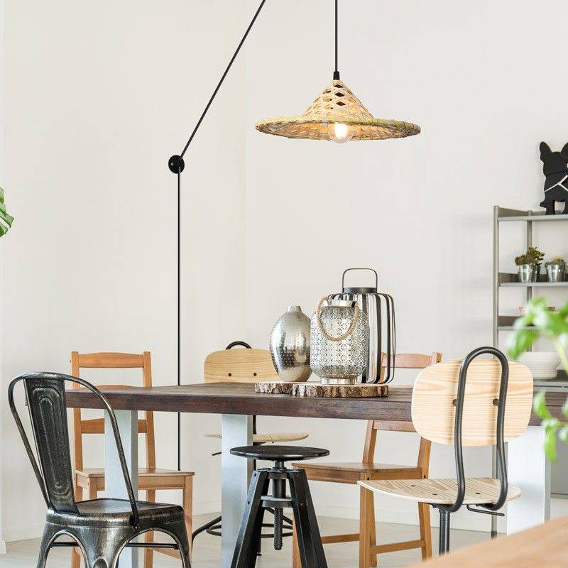 Lámpara colgante de bamboo con enchufe "NONA" Lámpara colgante de bamboo con enchufe "NONA"