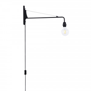 Regulowana lampa ścienna z kablem i wtyczką "Pitt".