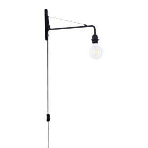 Regulowana lampa ścienna z kablem i wtyczką "Pitt".
