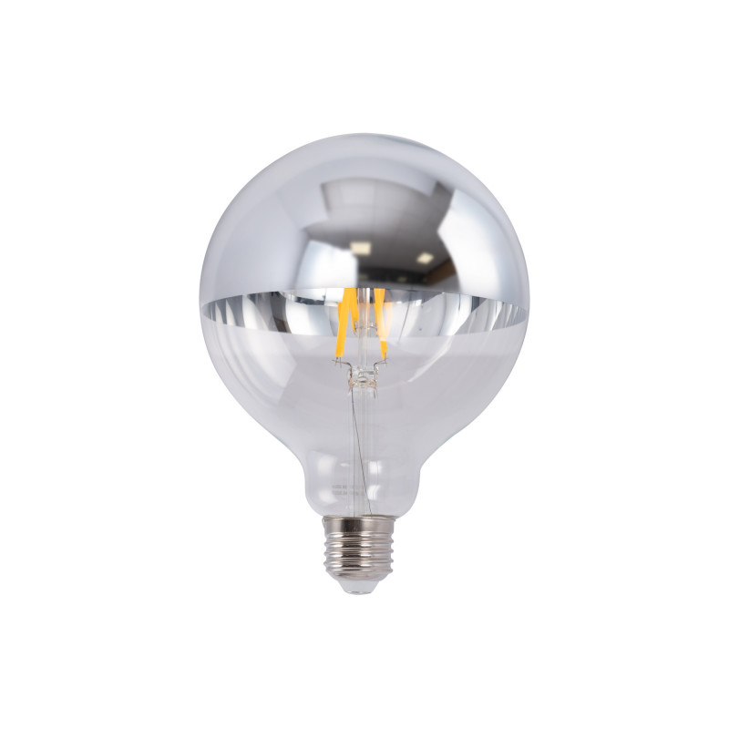Bombilla decorativa espejada plateada E27 G125 - 6W - 3000K