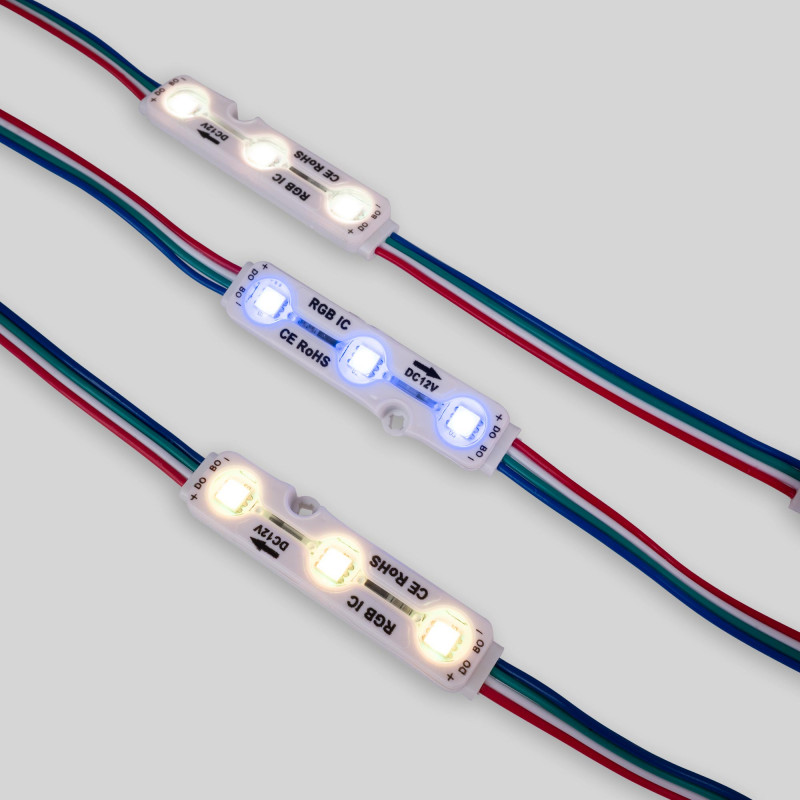 Módulos LED RGB IC para rótulos - 0.72W - 12V - IP65 - 120º Módulos LED RGB IC para rótulos - 0.72W - 12V - IP65 - 120º