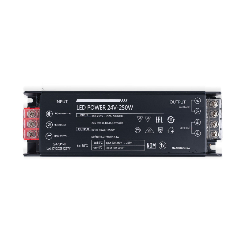 Fuente de alimentación Slim 250W 24V - 10.4A - Alta eficiencia - IP20 Fuente de alimentación Slim 250W 24V - 10.4A - Alta eficiencia - IP20
