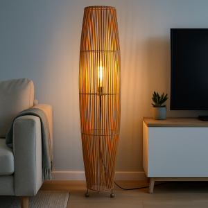 Luminária de pé de Ratan "LINNEA" - E27