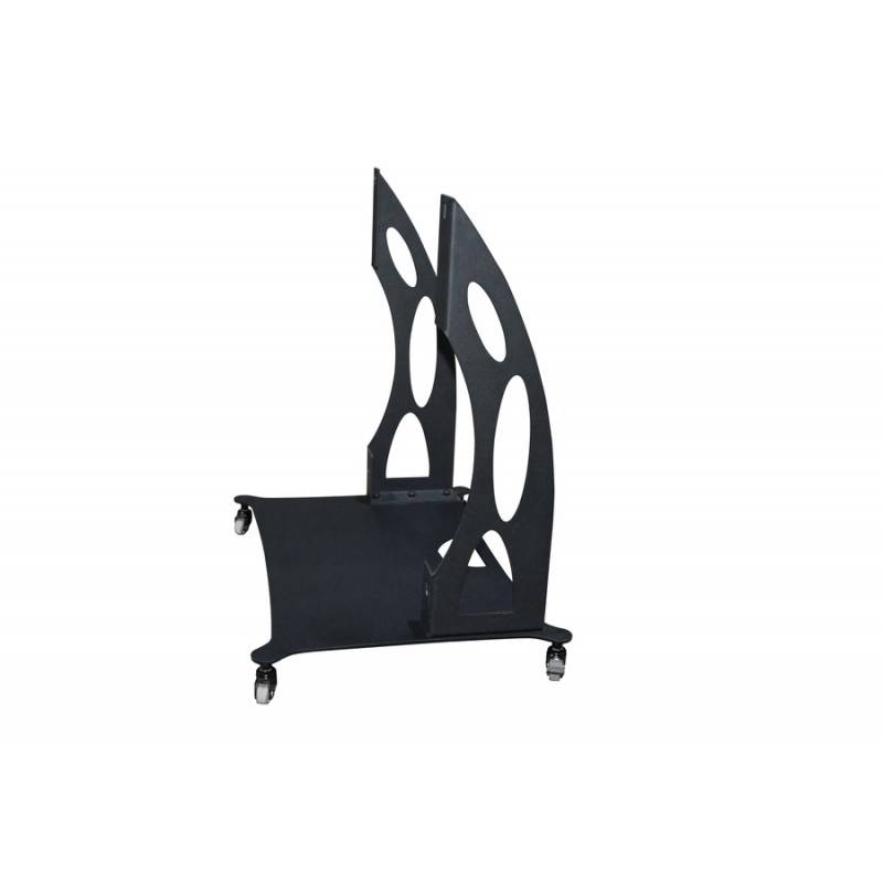 Base metálica para Display 2.5 vertical com 4 rodas