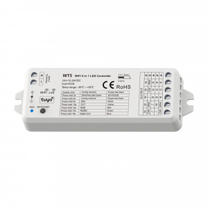 Controlador de cor única/CCT/RGB/RGBW/RGB+CCT - Compacto - 12-24V DC - WiFi+RF - TUYA - Skydance