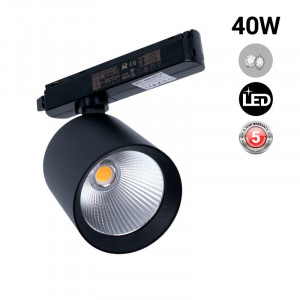 Projetor LED para trilho monofásico - 40W - Joalharias - Controlador Philips Xitanium