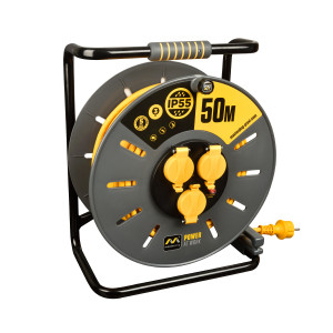 Enrolador de cabos Pro-XT - 3 saídas - Cabo de alta visibilidade 3x1,5mm2 - 50m - IP55