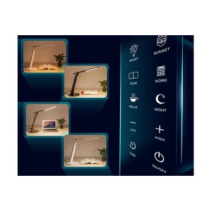 Candeeiro de mesa com USB e sensor de luz 12W CCT dimável