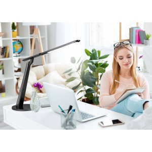 Candeeiro de mesa com USB e sensor de luz 12W CCT dimável