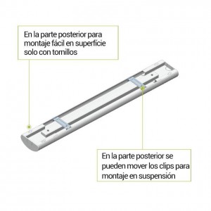 Luminaria linear LED 120cm de alta potência CCT com sensor IP20