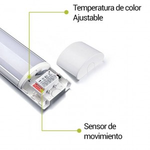 Luminaria linear LED 120cm de alta potência CCT com sensor IP20