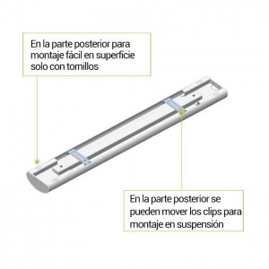 Luminaria linear LED 150cm de alta potência CCT com sensor IP20