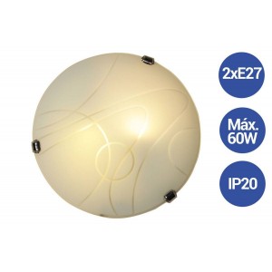 Aplique de parede de cristal moderno VETRO "Luna Piena" 2xE27