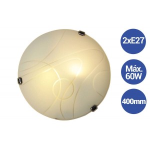 Aplique moderno de cristal Ø400mm VETRO "Luna Piena" 2xE27