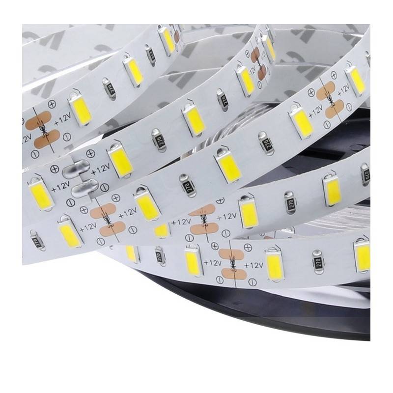 Fita de LED 12V-DC 75W 10  mm monocor IP20 (SMD5630 60CH/M) Rolo 5 metros Fita de LED 12V-DC 75W 10  mm monocor IP20 (SMD5630 60CH/M) Rolo 5 metros