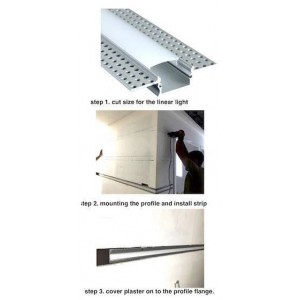 Perfil de alumínio para integrar pladur / placa de gesso 7.8X12 (2m)