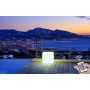 Cubo LED luminoso RGBW RESINA BRANCA, 40CM. 5W, IP65, SEM FIOS