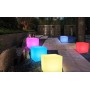 Cubo LED luminoso RGBW RESINA BRANCA, 40CM. 5W, IP65, SEM FIOS