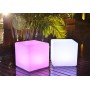 Cubo LED luminoso RGBW RESINA BRANCA, 40CM. 5W, IP65, SEM FIOS