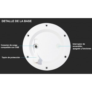 Candeeiro esfera LED 15 cm RGBW  Exterior recarregável