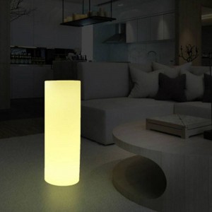 Vaso LED RGBW de Resina Branca 40X115CM 7W IP65 sem fio