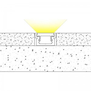 Perfil para fita de LED para encastrar no piso 22x13mm (2m)