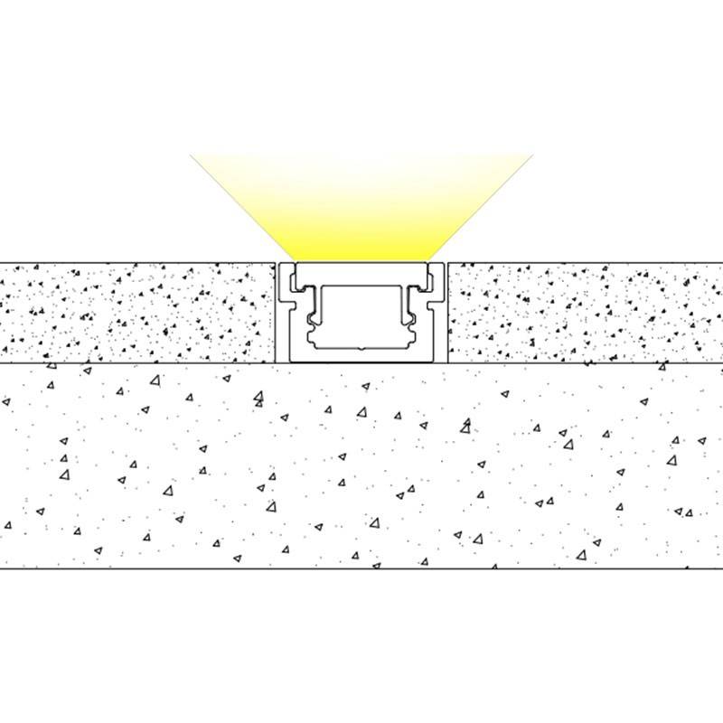 Perfil para fita de LED para encastrar no piso 22x13mm (2m)