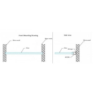 Perfil para fita LED para vidro e estante 25x14mm (2m)