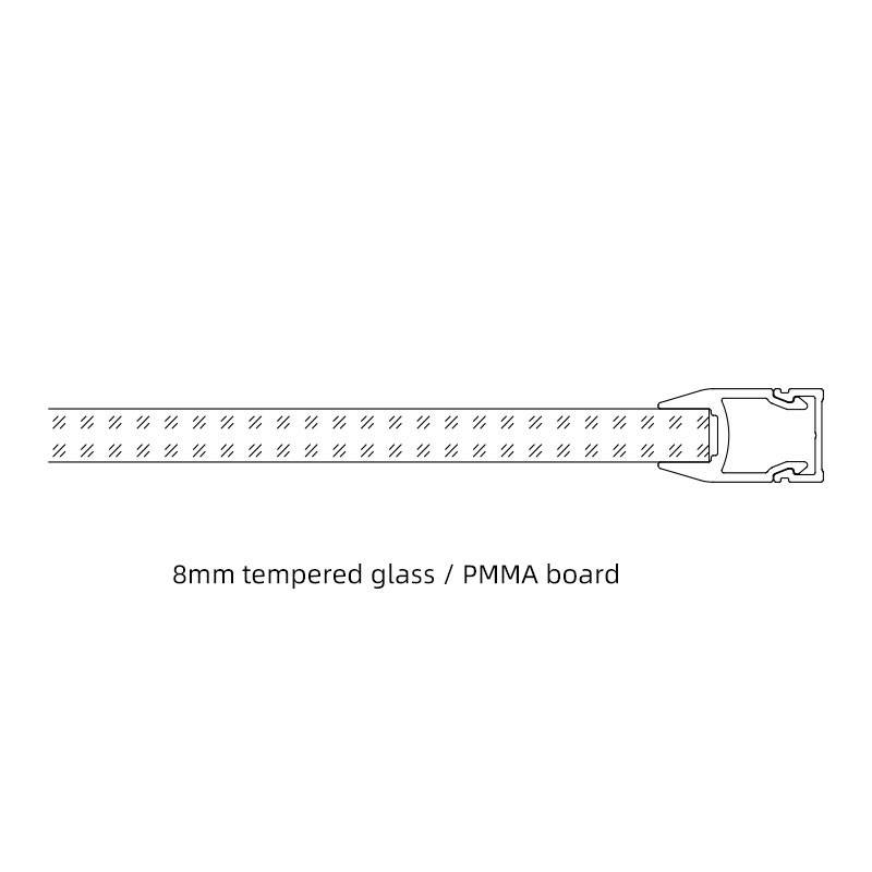Perfil para fita LED para vidro e estante 25x14mm (2m)