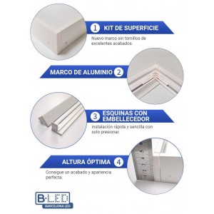 Kit de superfície para painel LED slim de 60x60cm