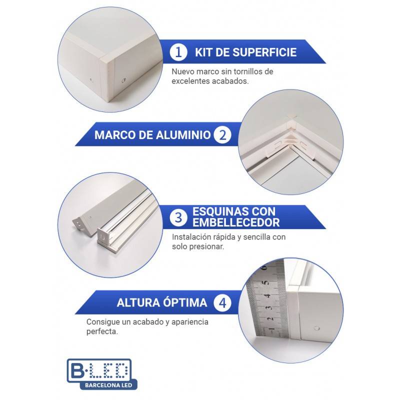 Kit de superfície para painel LED slim de 60x60cm