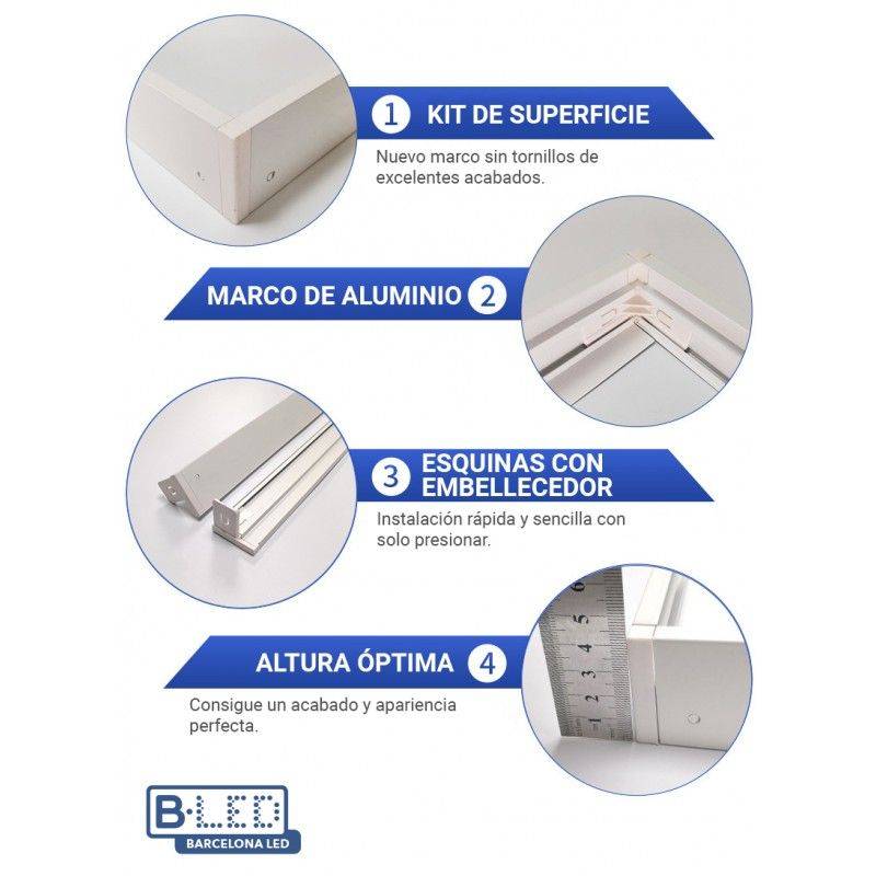 Kit de superfície para painel LED slim 120x30cm