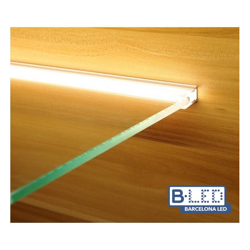 Perfil para fita LED para vidro e estante 25x14mm (2m)