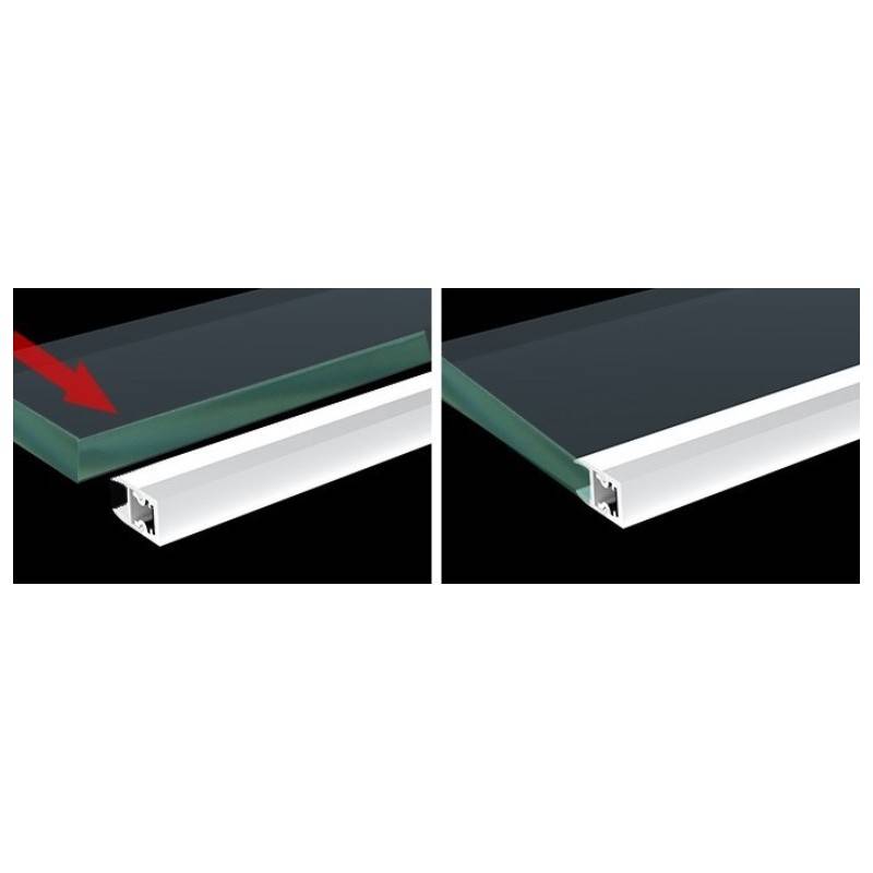 Perfil para fita LED para vidro e estante 25x14mm (2m)
