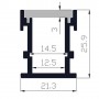 Perfil encastrável em pisos 21x26mm, IP44, resistente ao pisar