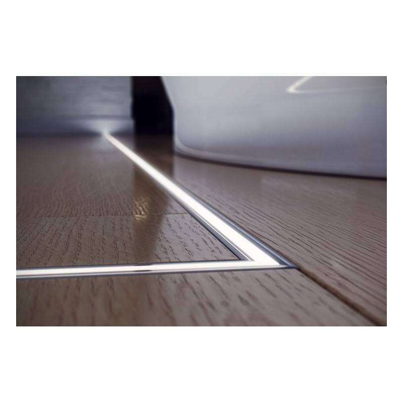 Perfil de alumínio impermeável encastrável chão 27x11mm (2m)