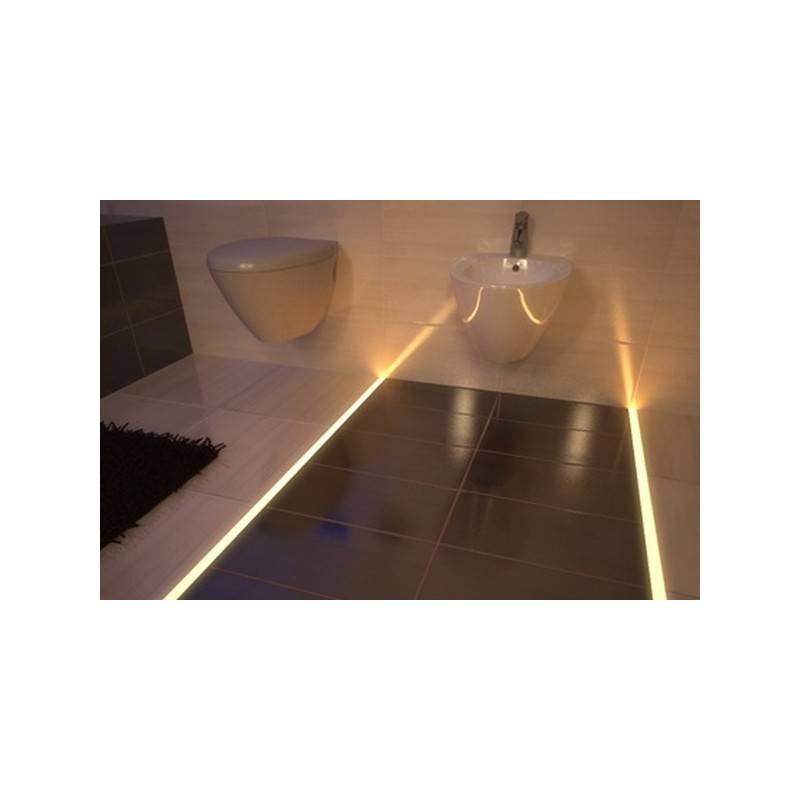 Perfil de alumínio impermeável encastrável chão 27x11mm (2m)